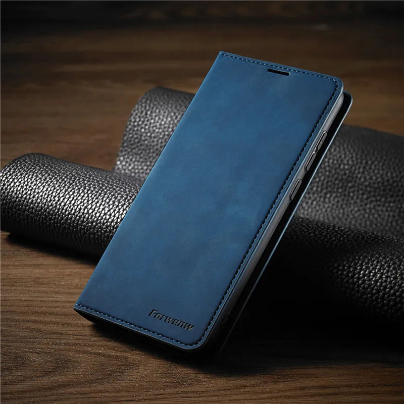 iPhone Leather Case with Magnetic Closure and Protection