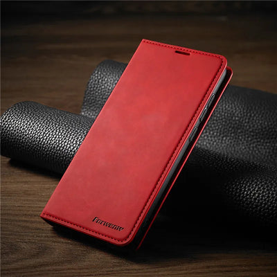 iPhone Leather Case with Magnetic Closure and Protection