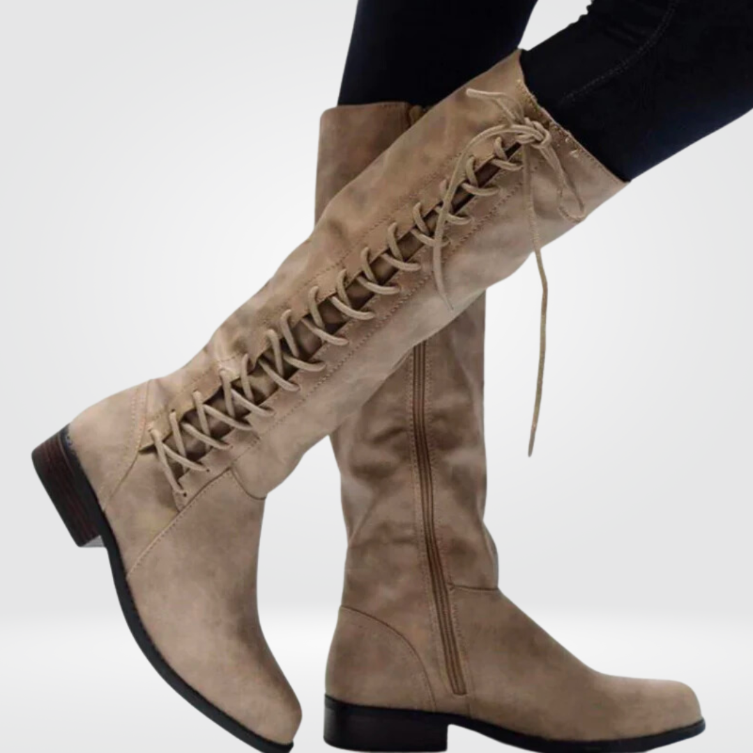 Elena Women’s Leather High Boots with Non-Slip Sole