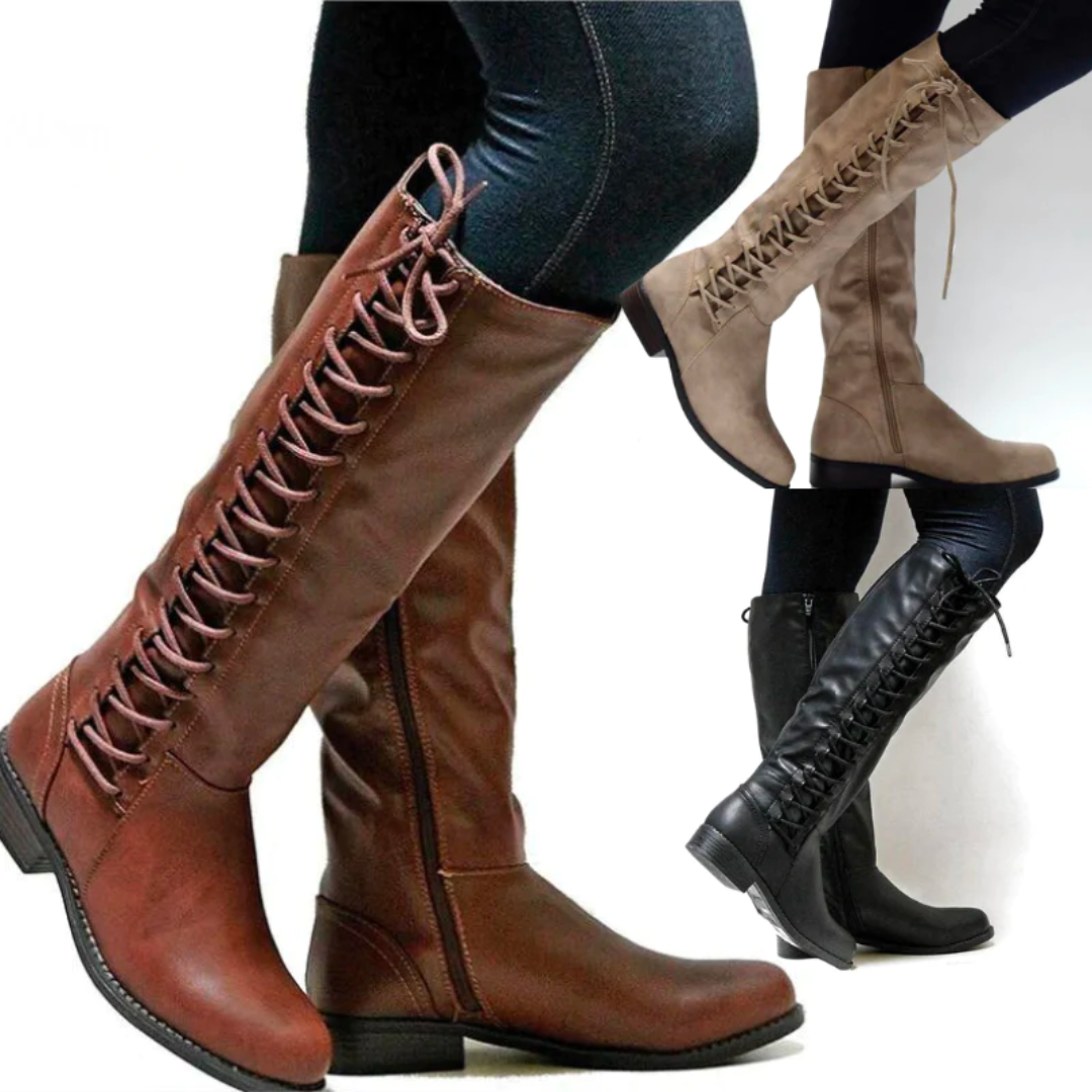 Elena Women’s Leather High Boots with Non-Slip Sole