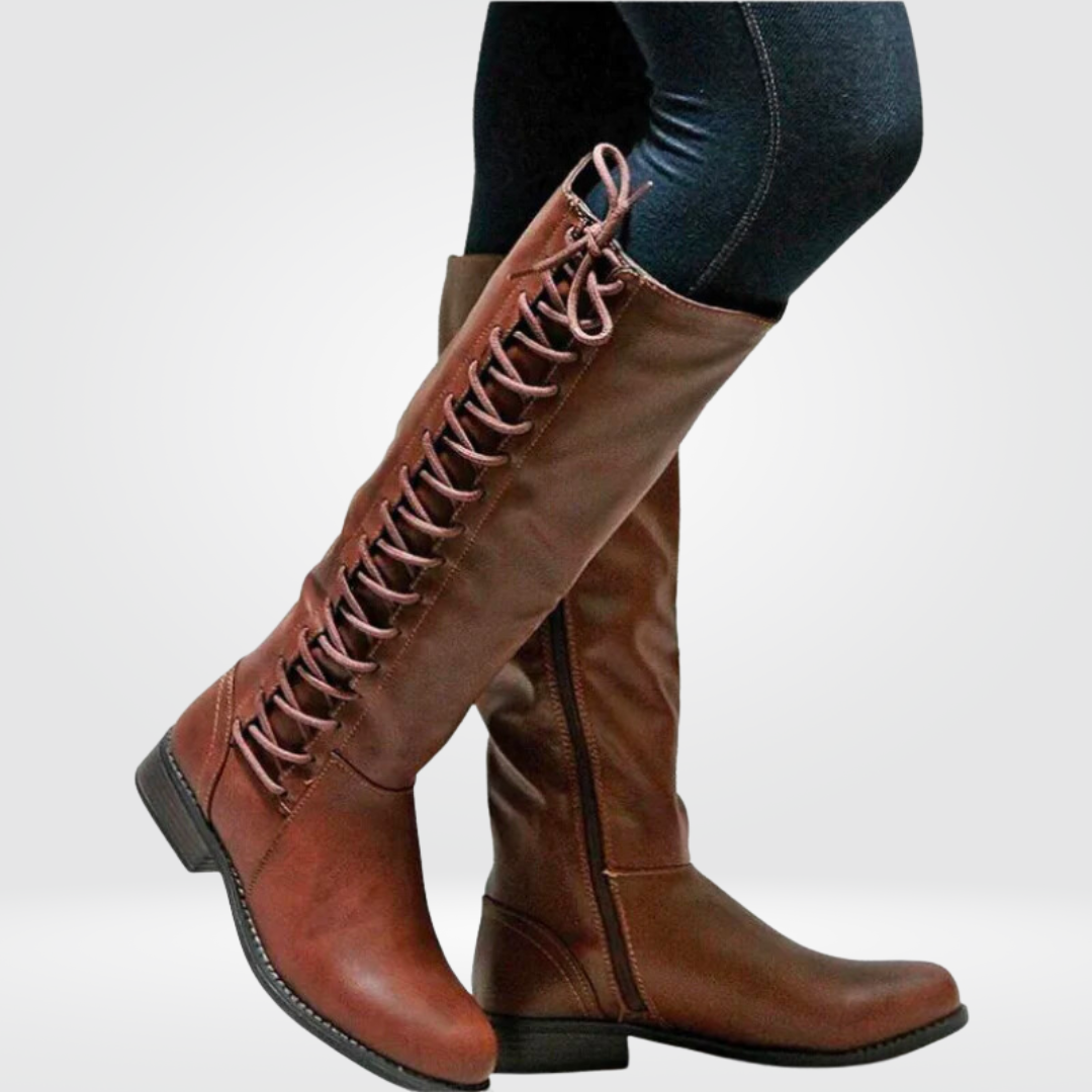 Elena Women’s Leather High Boots with Non-Slip Sole