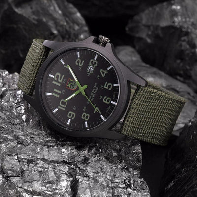 Military Wristwatch with Luminous Hands