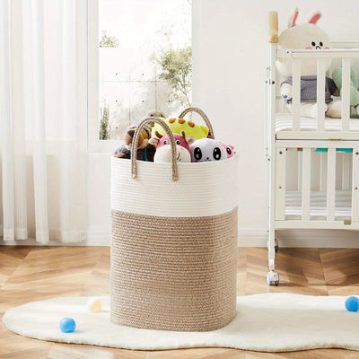 Extra Large Laundry Hamper – 60L Woven Cotton Basket