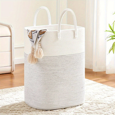 Extra Large Laundry Hamper – 60L Woven Cotton Basket