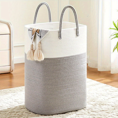 Extra Large Laundry Hamper – 60L Woven Cotton Basket