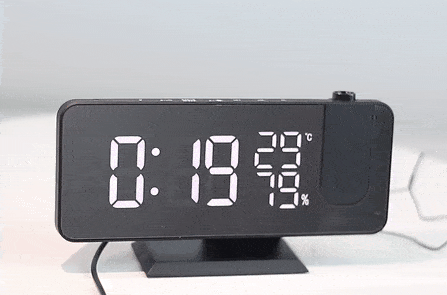 LED Projection Alarm Clock with Radio USB Charger Display