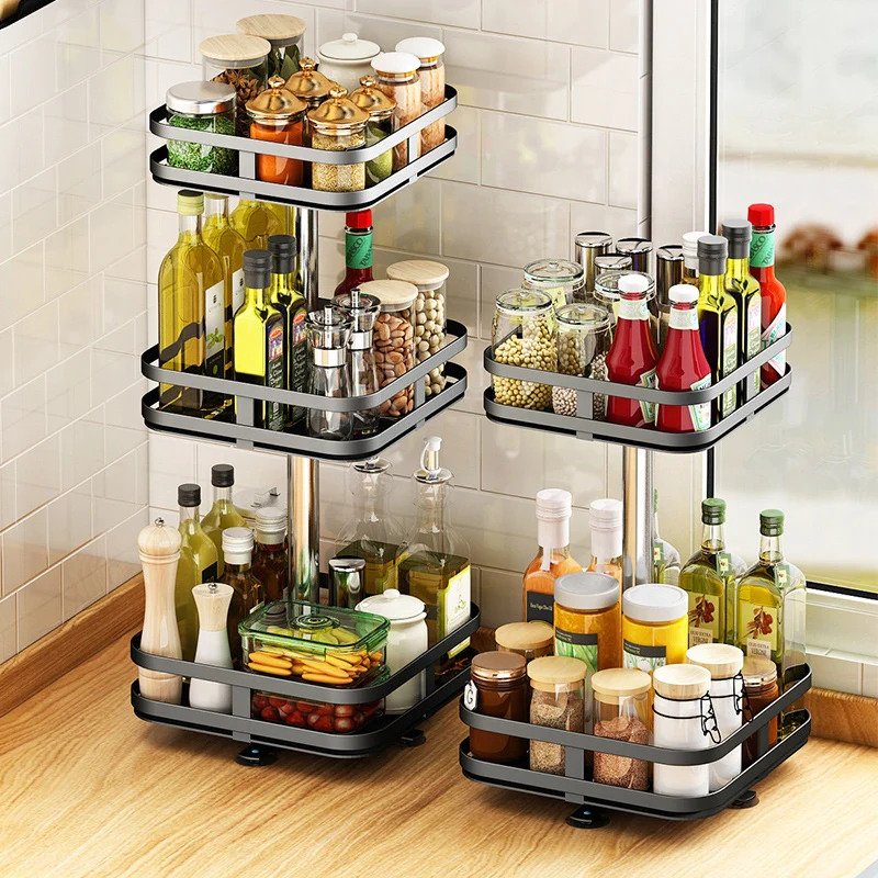 360° Rotating Ingot Rack for Kitchen Cabinets
