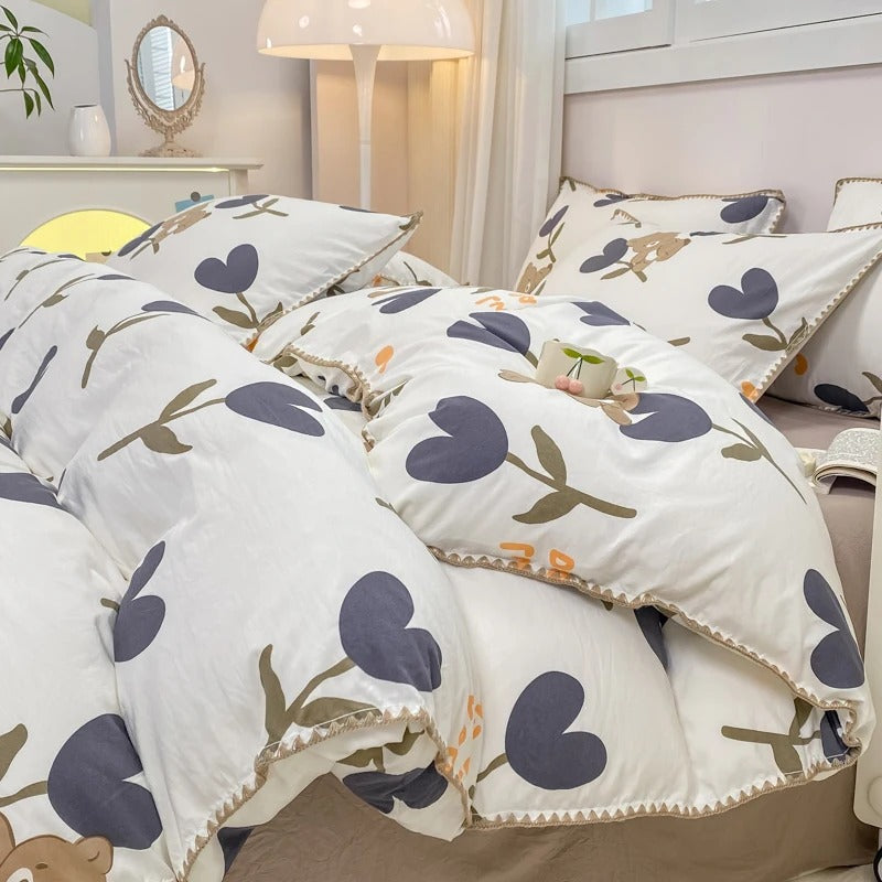Blossom & Berry Dream Bedding Set 4pcs Floral Duvet Cover