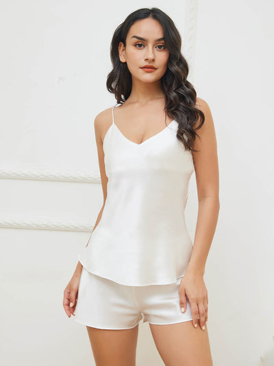 Lily Luxe Silk Ladies Pajama Set – Elegant Backless Sleepwear for Women