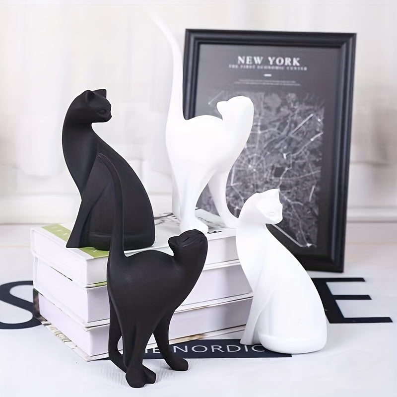Modern Resin Cat Figurine – Nordic Style Decor
