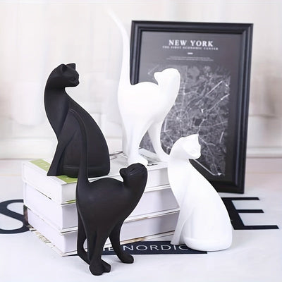 Modern Resin Cat Figurine – Nordic Style Decor