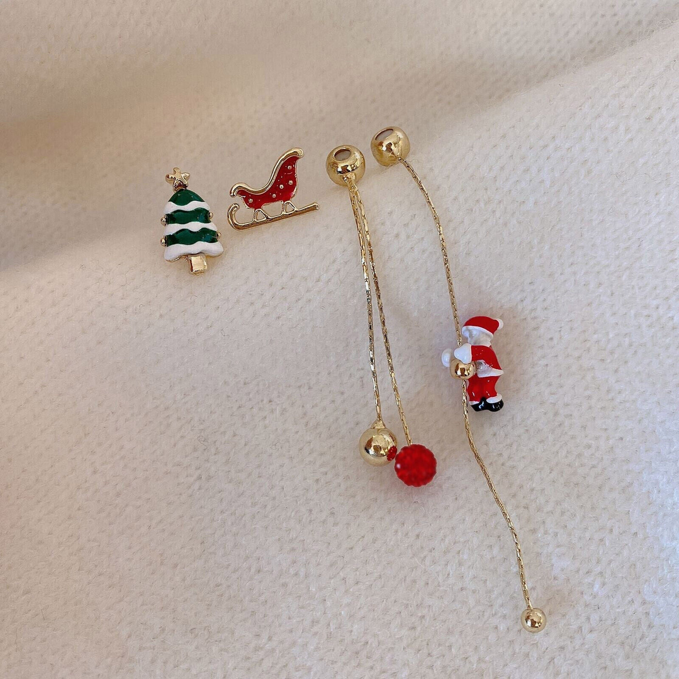Santa Tassel Earrings Long Christmas Dangle Jewelry