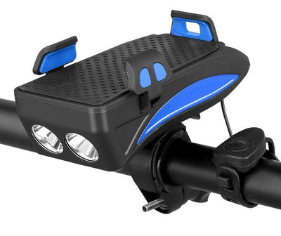 4-in-1 Bike Phone Holder with Powerbank, Light & Horn