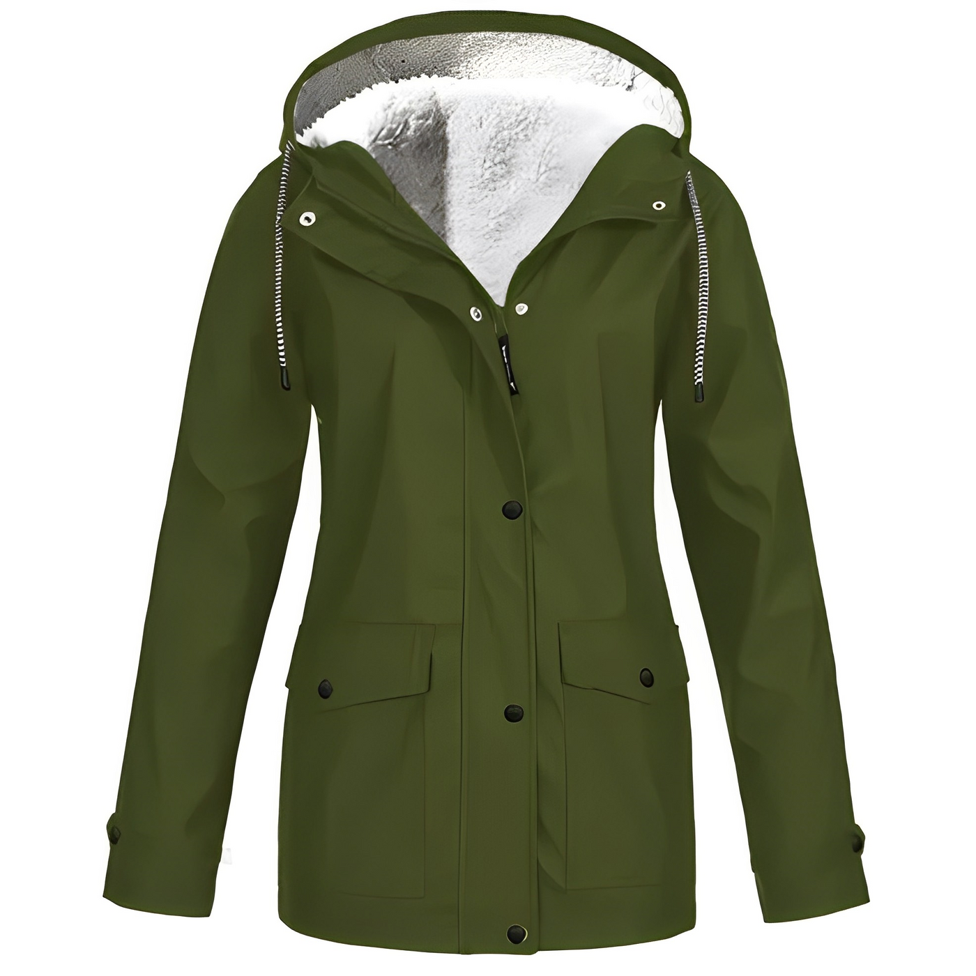 Fleece-Lined Waterproof Women’s Raincoat WarmWarder Winter Jacket
