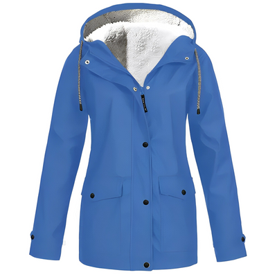 Fleece-Lined Waterproof Women’s Raincoat WarmWarder Winter Jacket