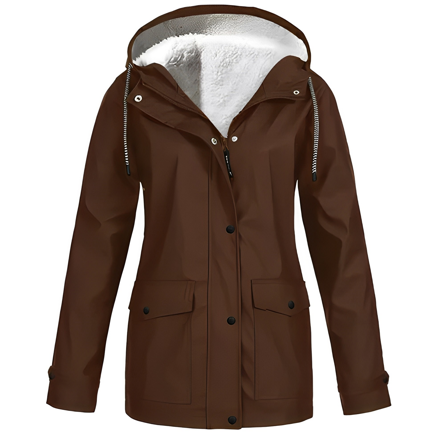 Fleece-Lined Waterproof Women’s Raincoat WarmWarder Winter Jacket