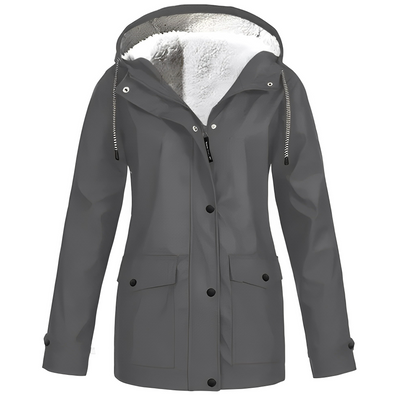 Fleece-Lined Waterproof Women’s Raincoat WarmWarder Winter Jacket