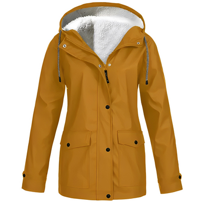 Fleece-Lined Waterproof Women’s Raincoat WarmWarder Winter Jacket