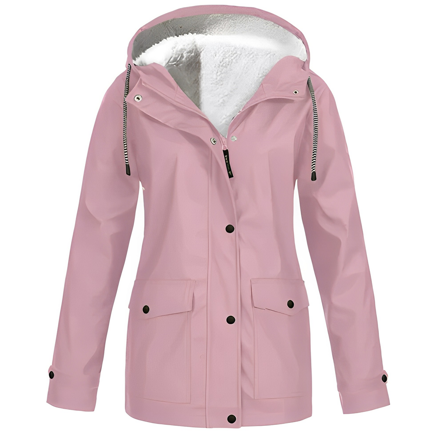 Fleece-Lined Waterproof Women’s Raincoat WarmWarder Winter Jacket