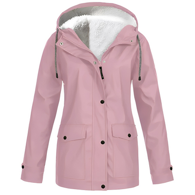 Fleece-Lined Waterproof Women’s Raincoat WarmWarder Winter Jacket