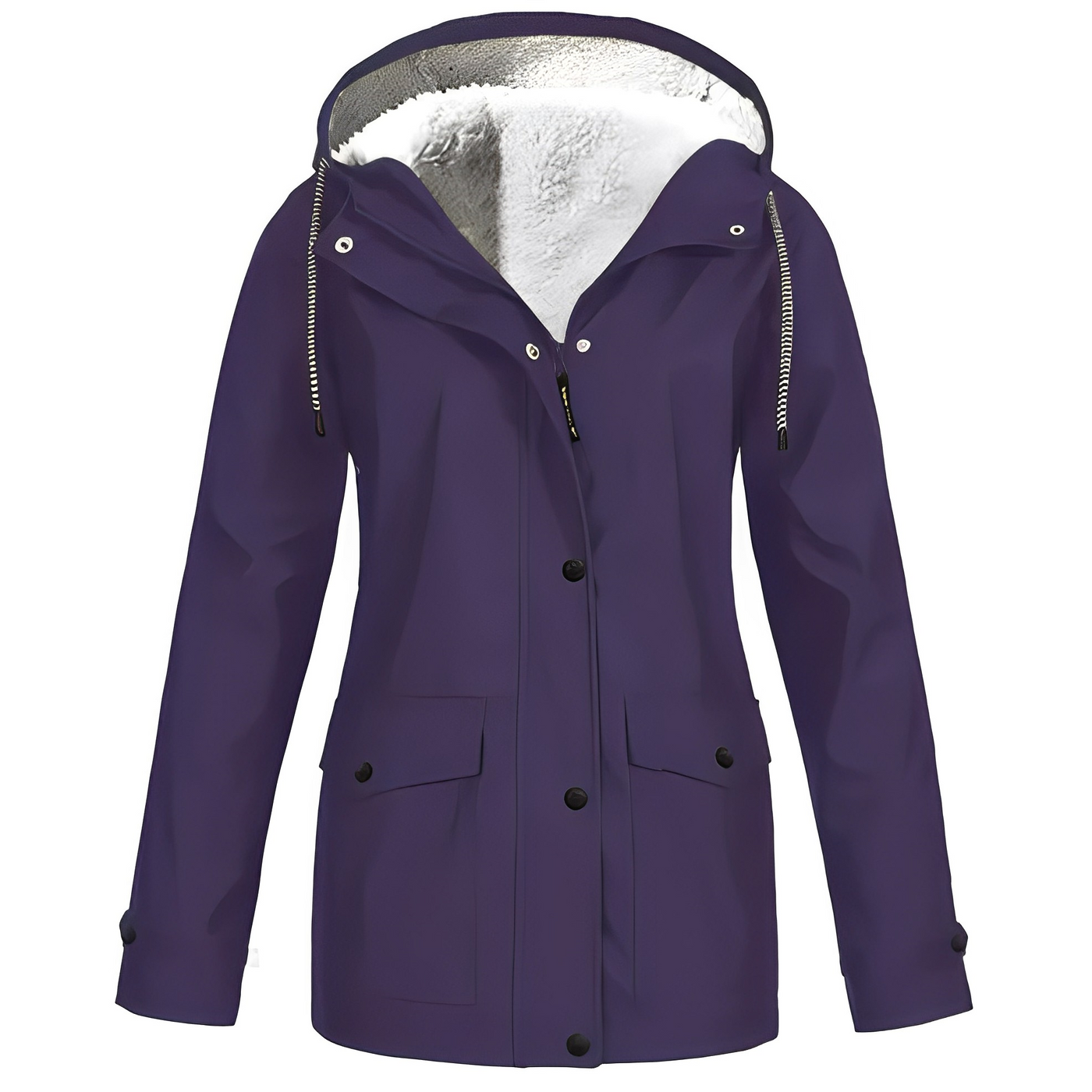 Fleece-Lined Waterproof Women’s Raincoat WarmWarder Winter Jacket