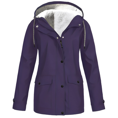 Fleece-Lined Waterproof Women’s Raincoat WarmWarder Winter Jacket