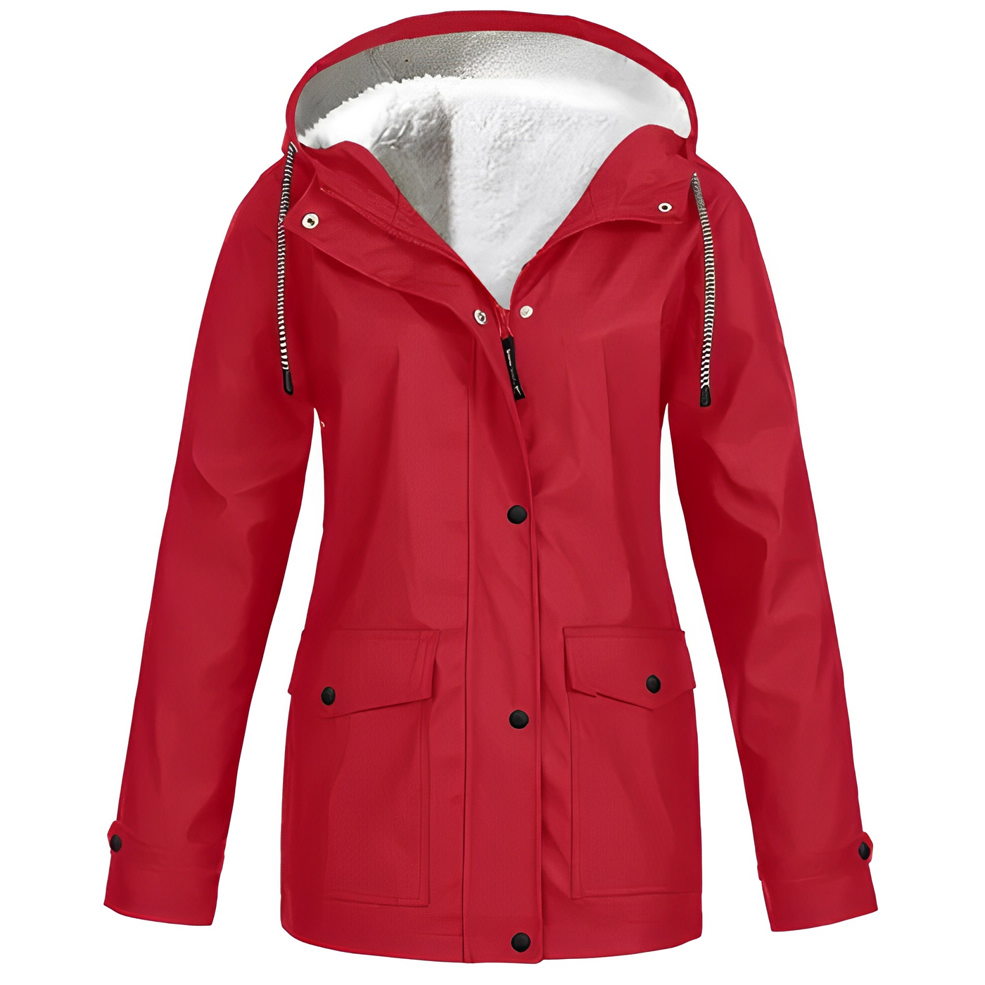 Fleece-Lined Waterproof Women’s Raincoat WarmWarder Winter Jacket