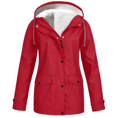 Fleece-Lined Waterproof Women’s Raincoat WarmWarder Winter Jacket