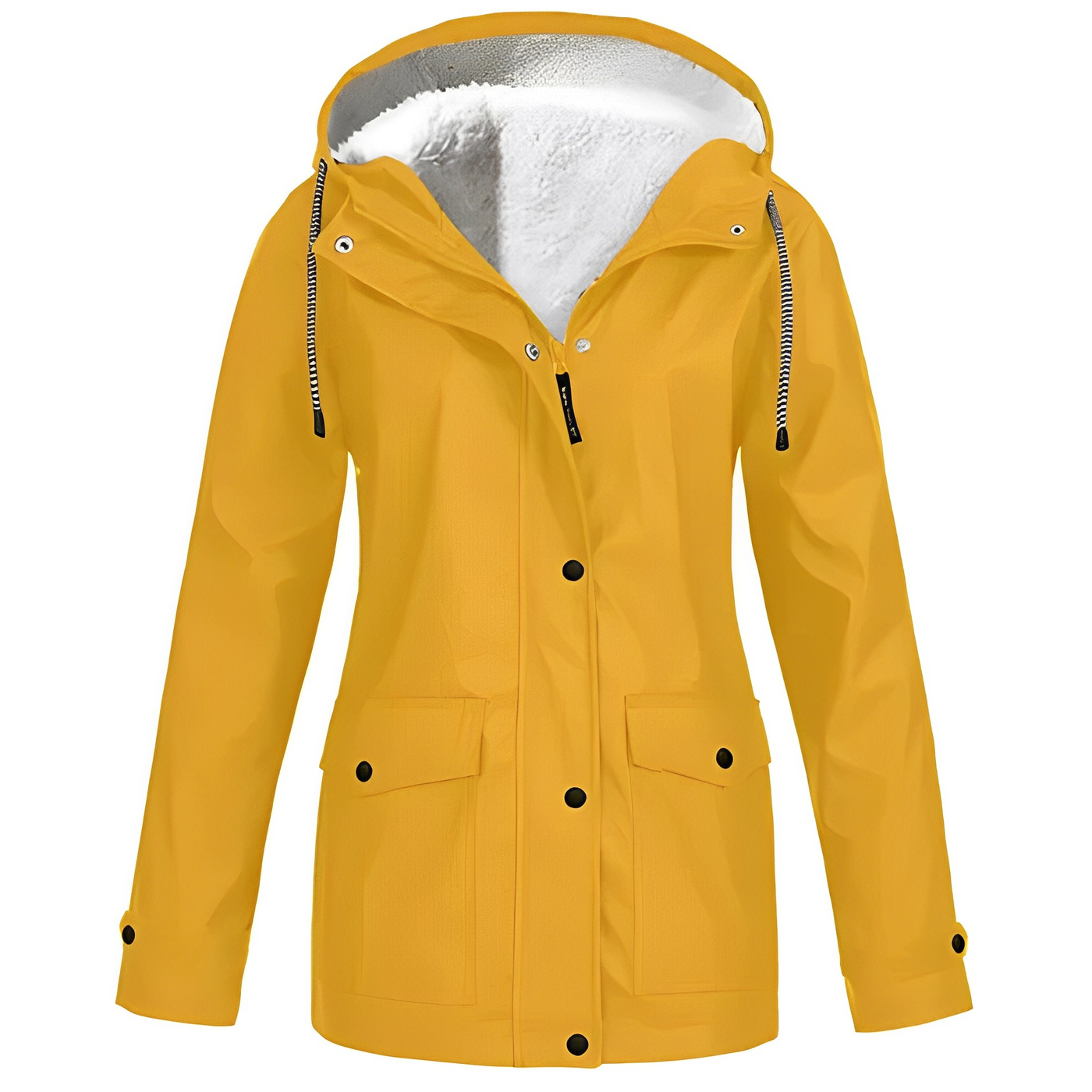 Fleece-Lined Waterproof Women’s Raincoat WarmWarder Winter Jacket