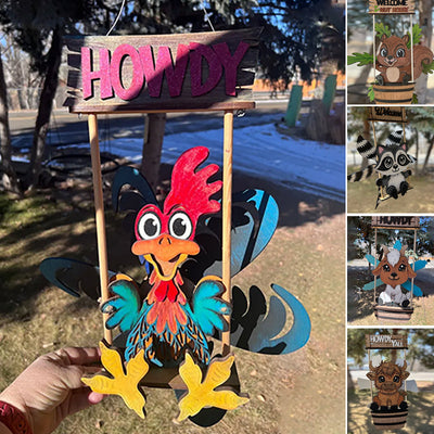 Animal Windmill Yard Art Decoration – Whimsical Outdoor Garden Spinner