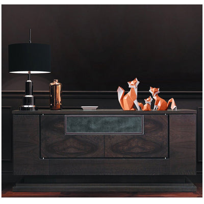 Geometric Fox Figurine – Modern Resin Sculpture