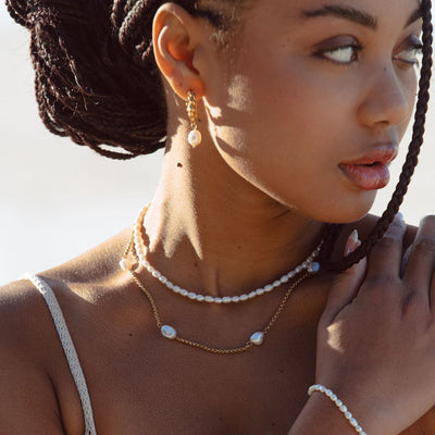 Amélie Freshwater Pearl Choker Necklace with 18K Gold Coating