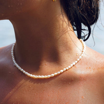 Amélie Freshwater Pearl Choker Necklace with 18K Gold Coating