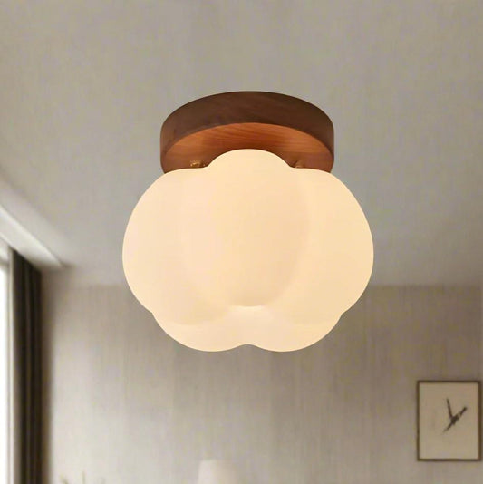 Pumpkin Style Flush Ceiling Lamp