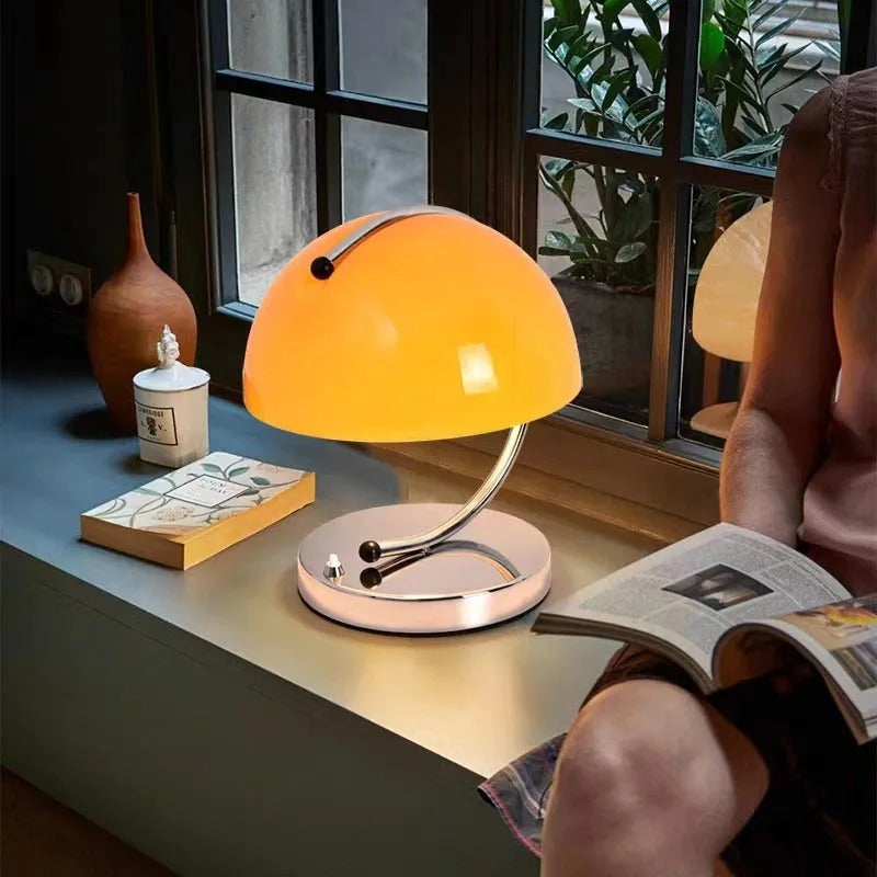 Mushroom Glass Table Lamp in Danish Style