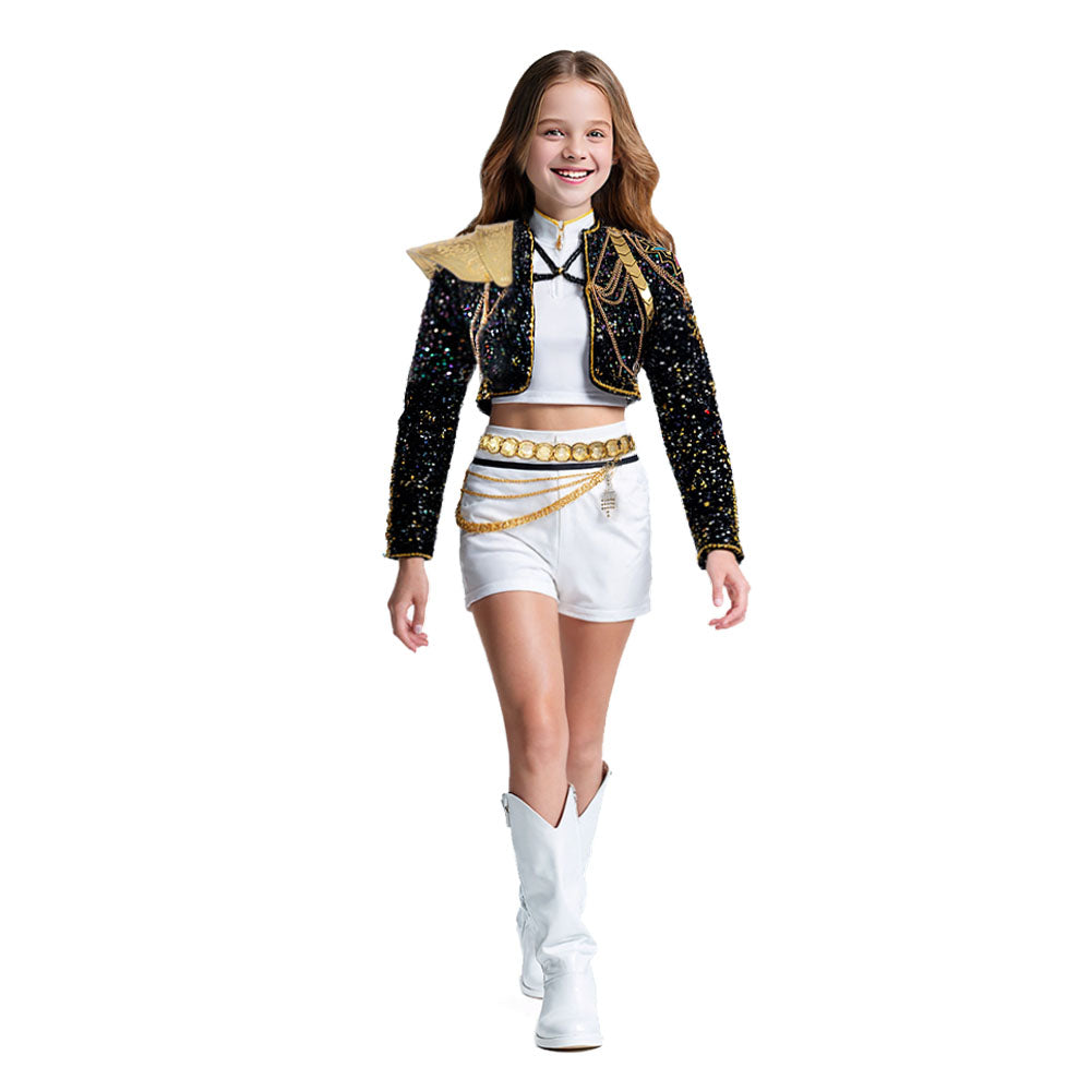 Kpop Hunter Golden Girls Sequin Halloween Costume | Sparkly Performance Outfit