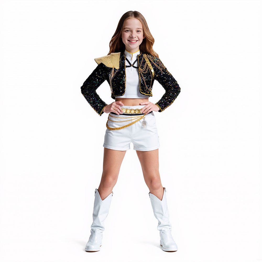 Kpop Hunter Golden Girls Sequin Halloween Costume | Sparkly Performance Outfit