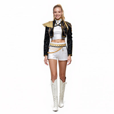 Kpop Hunter Golden Girls Sequin Halloween Costume | Sparkly Performance Outfit