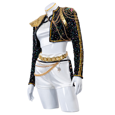 Kpop Hunter Golden Girls Sequin Halloween Costume | Sparkly Performance Outfit