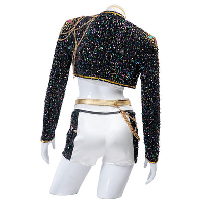 Kpop Hunter Golden Girls Sequin Halloween Costume | Sparkly Performance Outfit