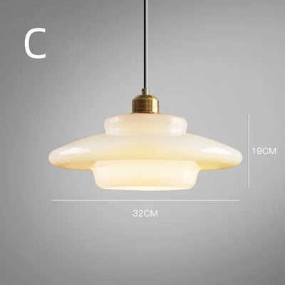 White Glass Hanging Lamp – Mid-Century Modern Pendant Light