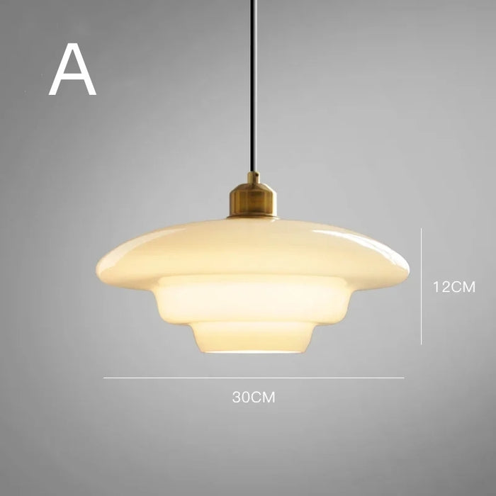 White Glass Hanging Lamp – Mid-Century Modern Pendant Light