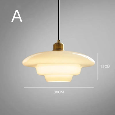 White Glass Hanging Lamp – Mid-Century Modern Pendant Light