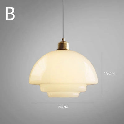 White Glass Hanging Lamp – Mid-Century Modern Pendant Light