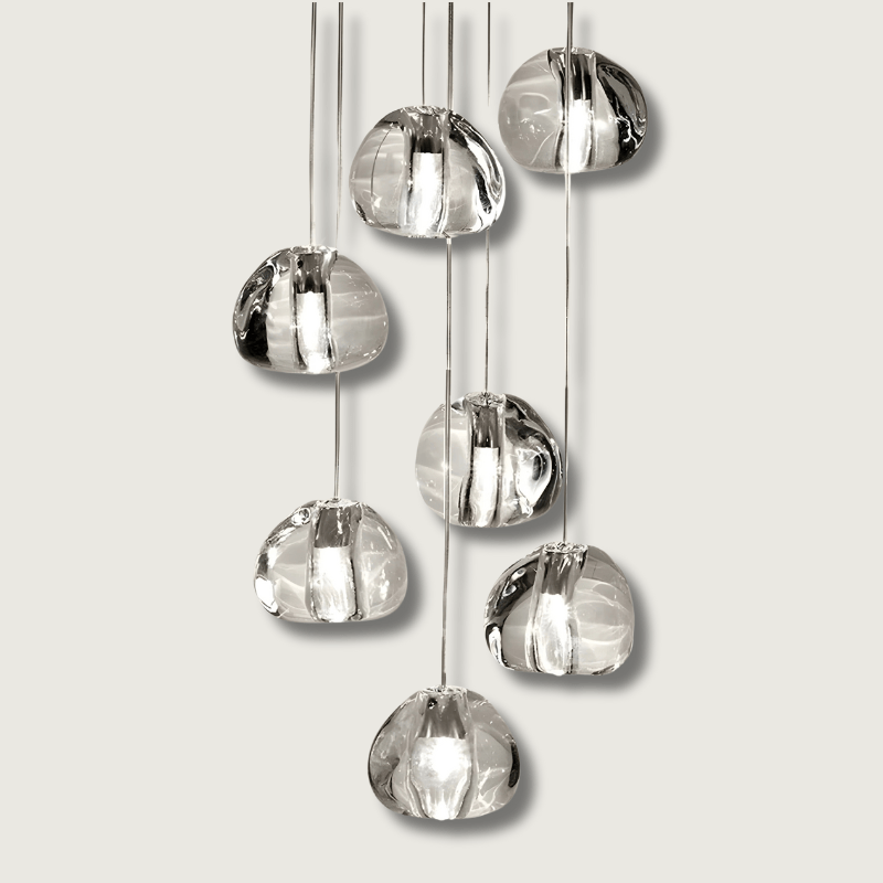 Modern Crystal Chandelier – LED Staircase Pendant Light