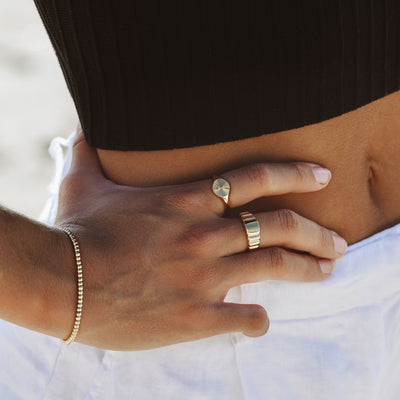 Gold Sun Signet Ring for Women – Solara Design