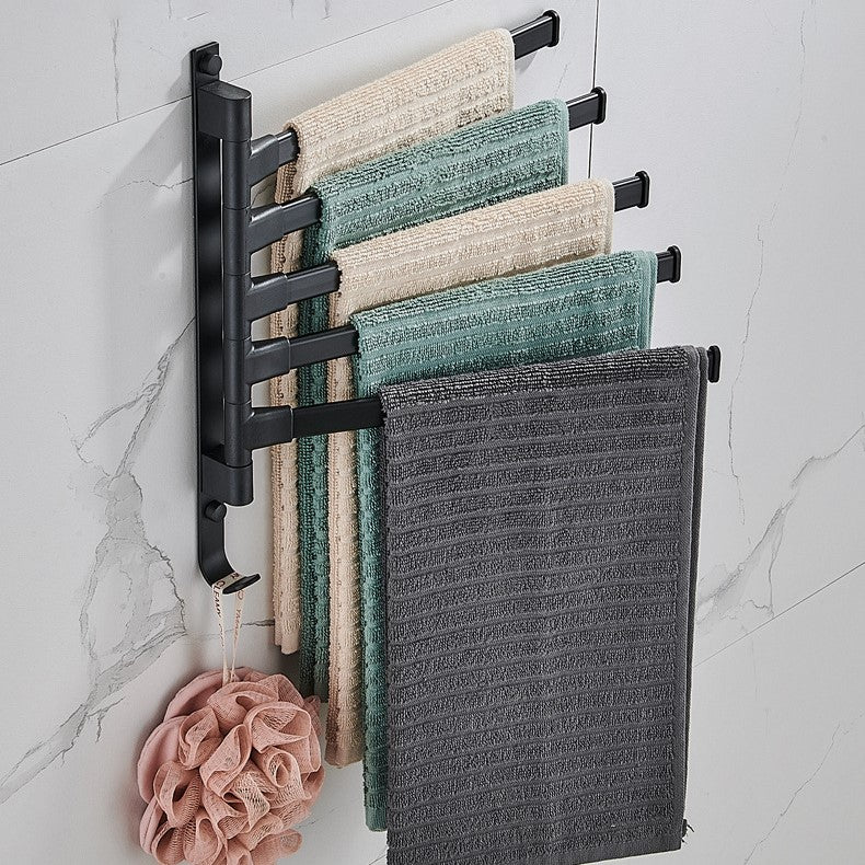 Towelix – 5-Arm Black Metal Towel Rack