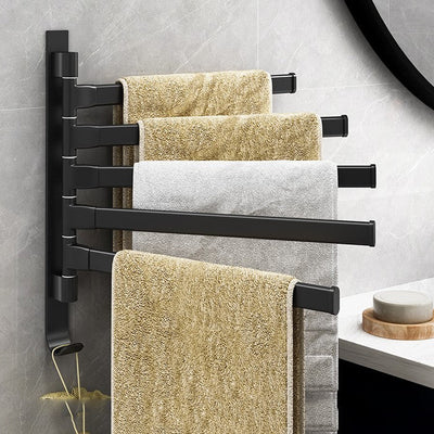 Towelix – 5-Arm Black Metal Towel Rack