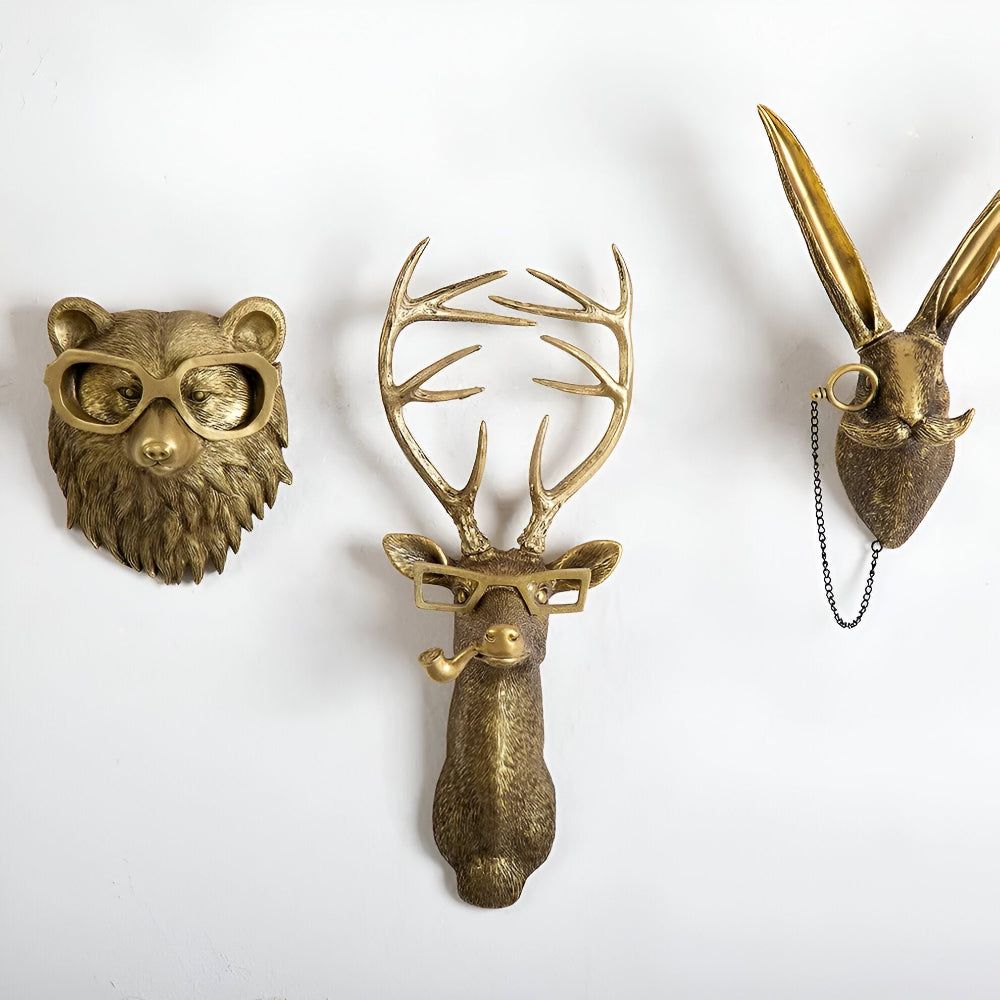 Handcrafted Resin Animal Wall Hook Sculptures
