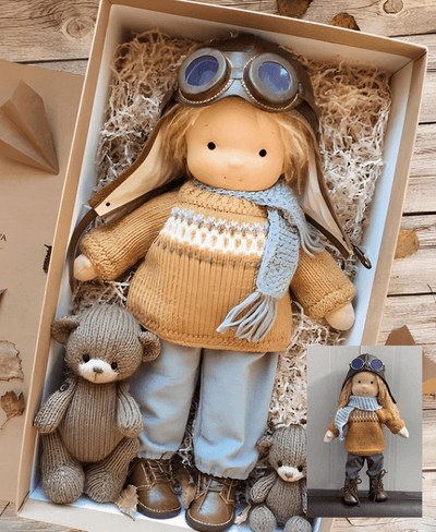 Handmade Waldorf Cotton Cuddle Doll – Poppi